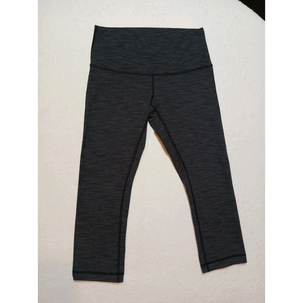 Lululemon Wunder Under High Rise Crop 21 Full On Luxtreme Gray White Size 4